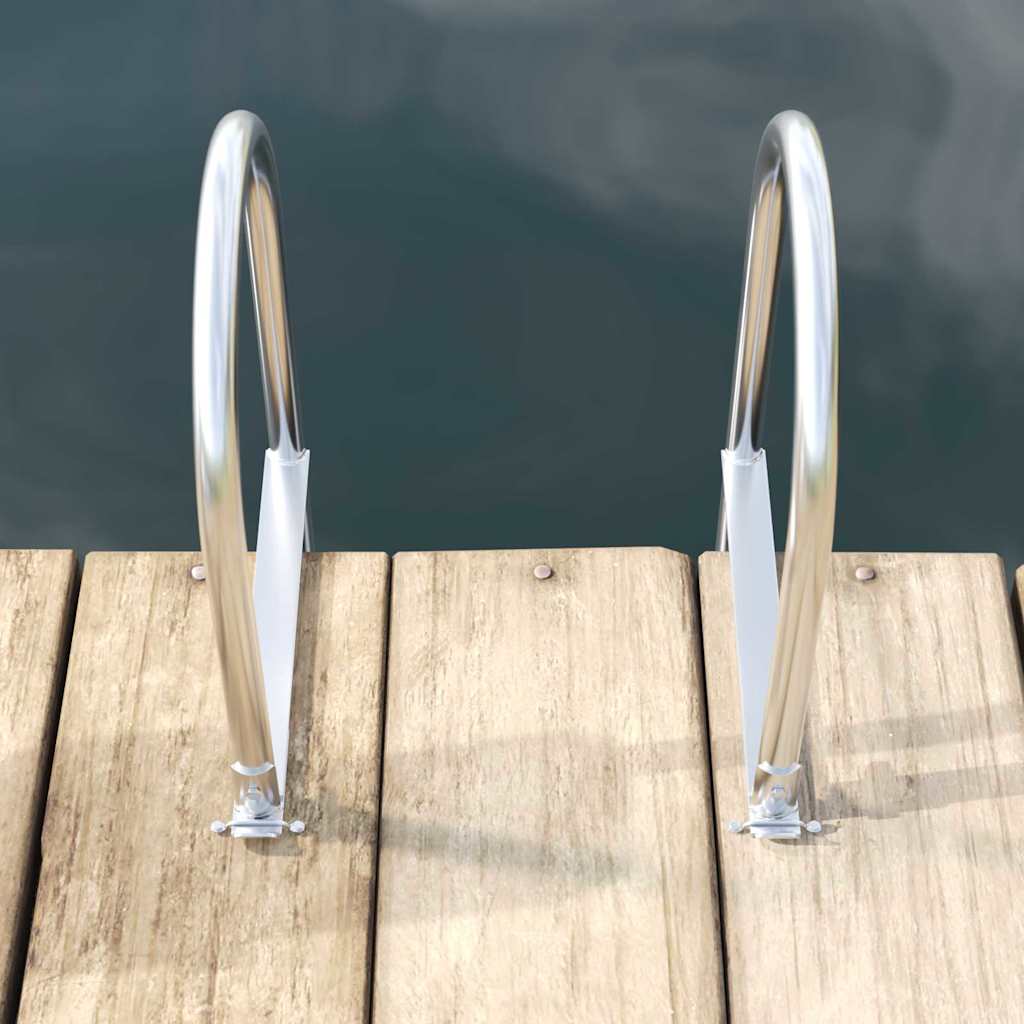 3-Stufen Dockleiter Silber 45 x 11,5 x 134 cm Aluminium