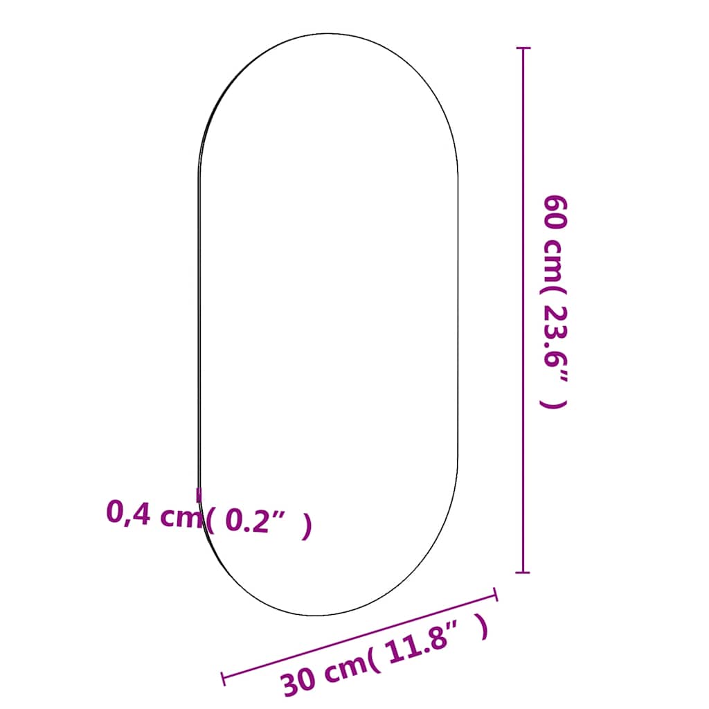 Spiegel mit LED-Leuchten 60x30 cm Glas Oval