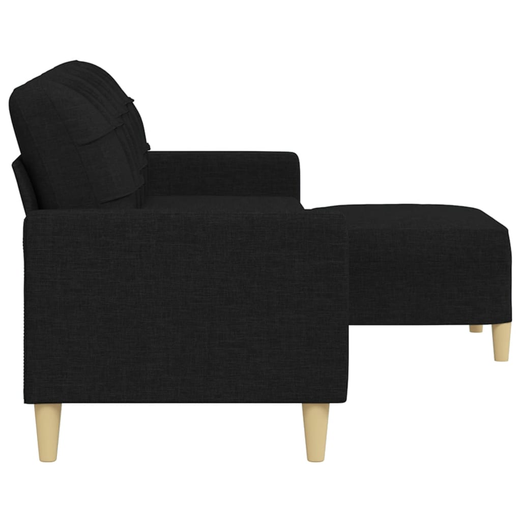 3-Sitzer-Sofa mit Hocker Taupe 180 cm Stoff