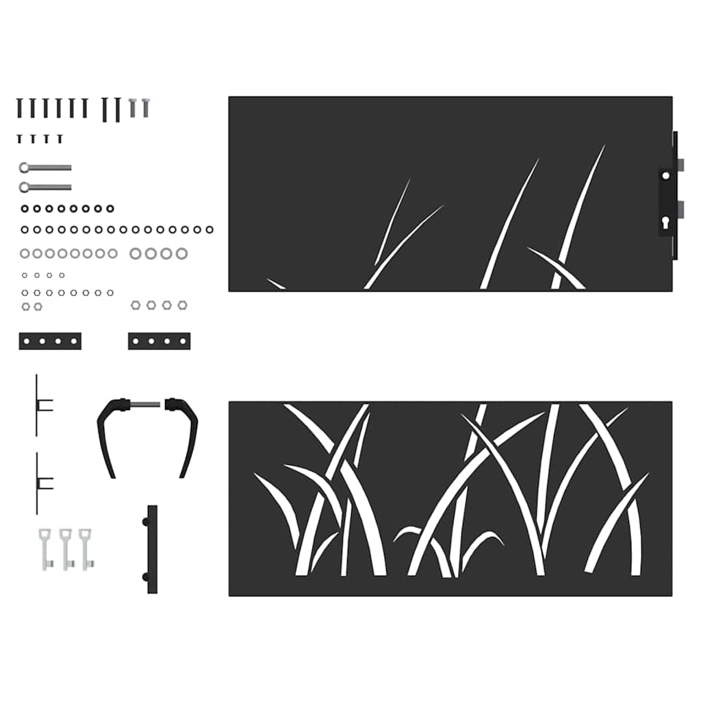 Gartentor 85x75 cm Cortenstahl Gras-Design