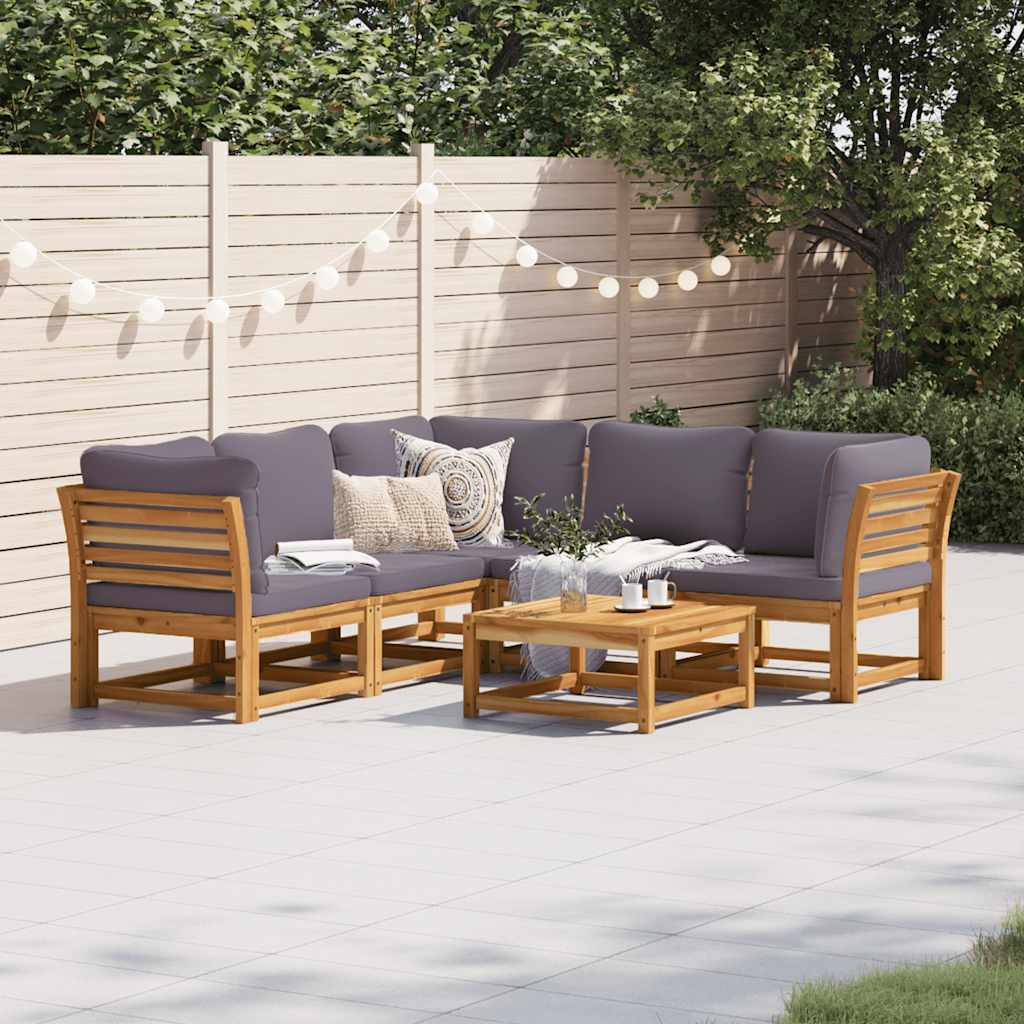4-tlg. Garten-Lounge-Set mit Kissen Massivholz Akazie