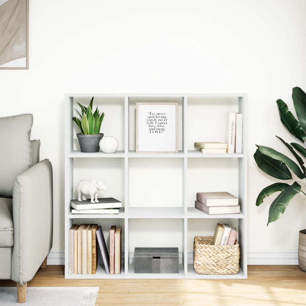 Bücherregal Weiß 137,5x29x137,5 cm Holzwerkstoff