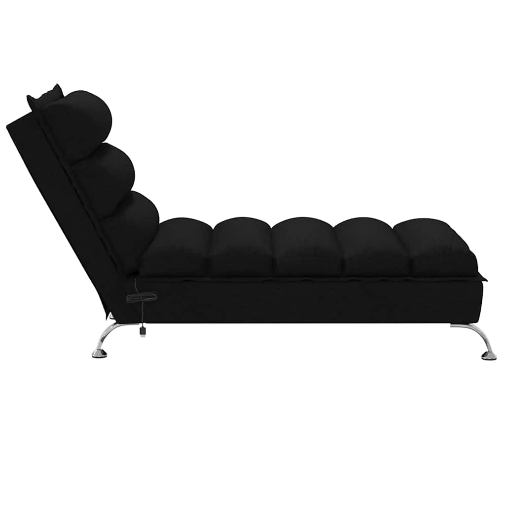 Chaiselongue mit Kissen Hellgrau Stoff