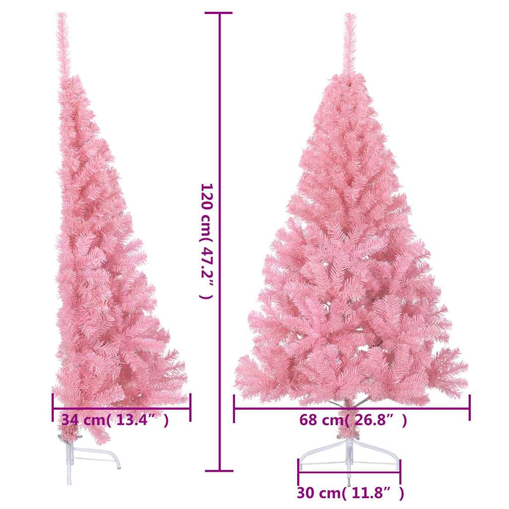 Künstlicher Halb-Weihnachtsbaum mit Ständer Grün 150 cm PVC