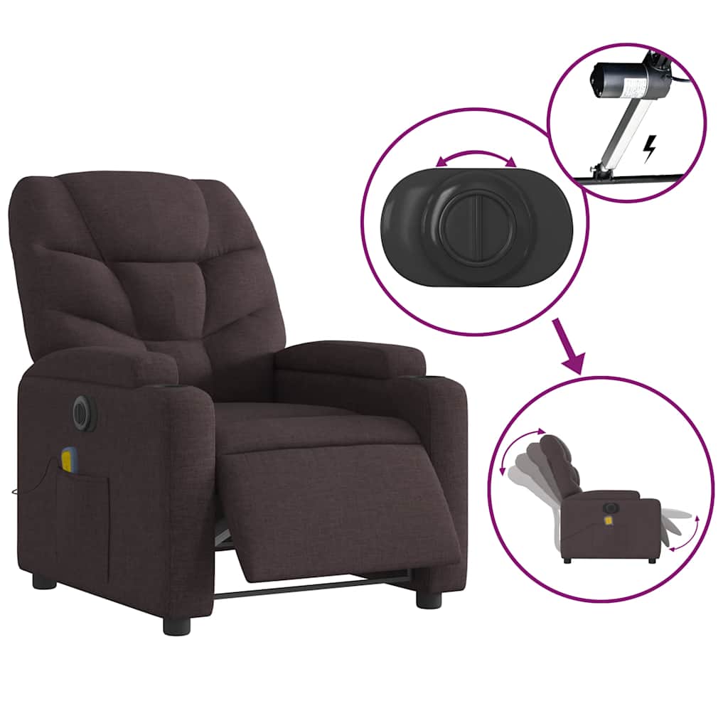 Relaxsessel Elektrisch Dunkelgrau Stoff