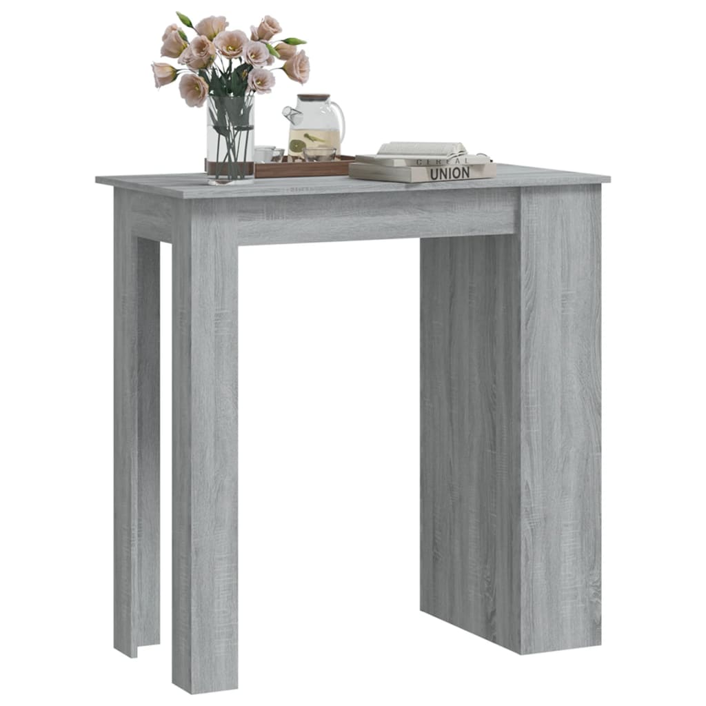 Bartisch mit Ablagefläche Weiß 102x50x103,5 cm Holzwerkstoff