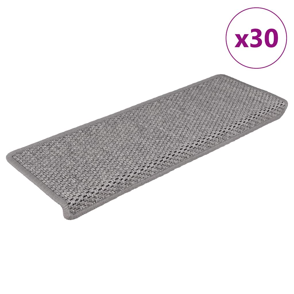Treppenmatten Selbstklebend Sisal-Look 15 Stk. 65x21x4 Platina