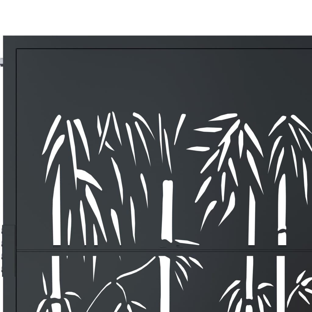 Gartentor Anthrazit 100x75 cm Stahl Bambus-Design