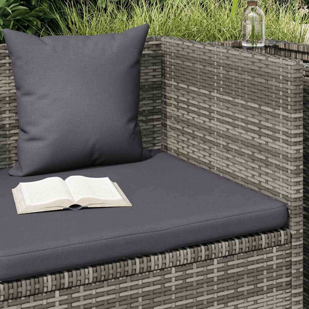 Garten-Sofabett 200x60 cm Poly Rattan Grau