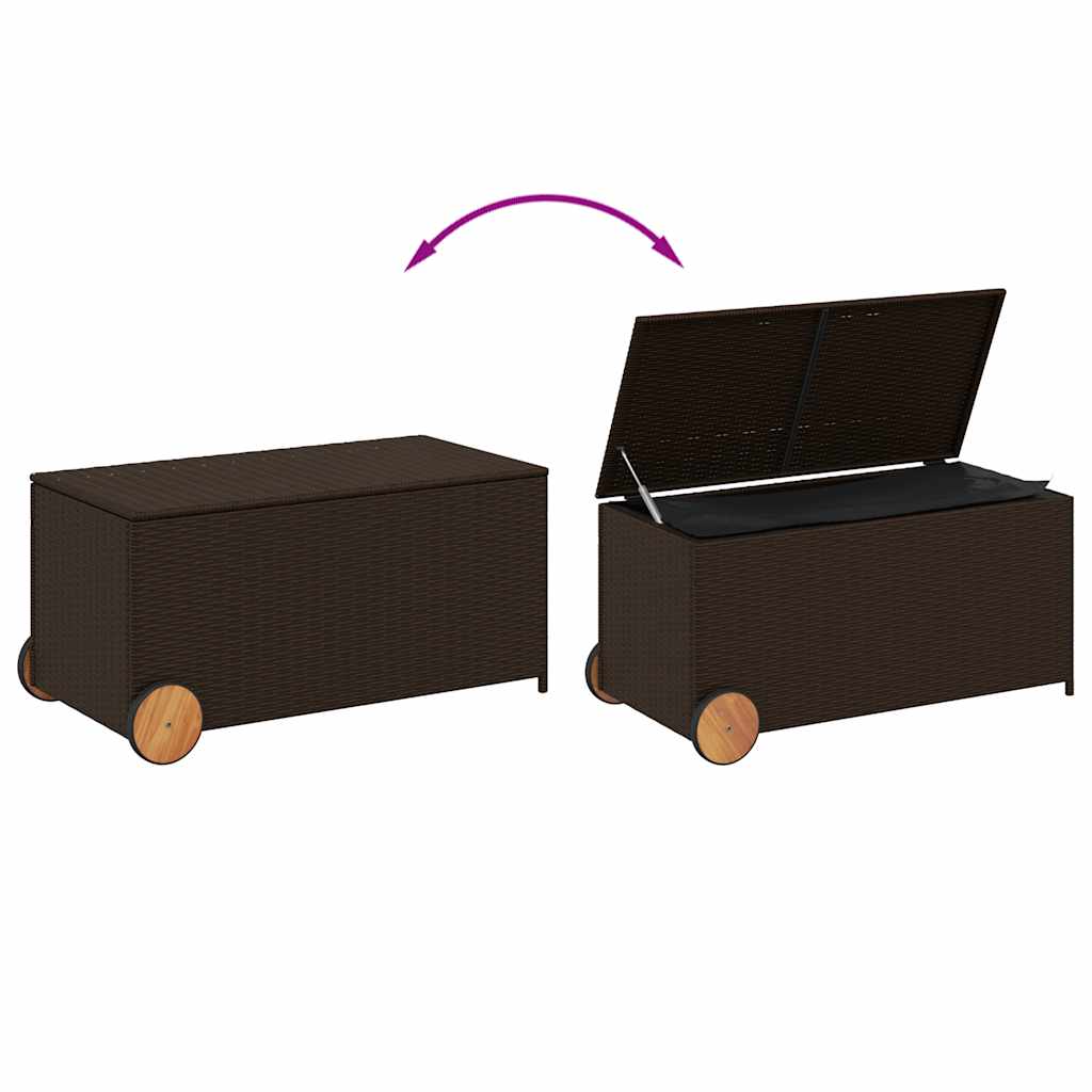 Gartentruhe Schwarz 283L Poly Rattan