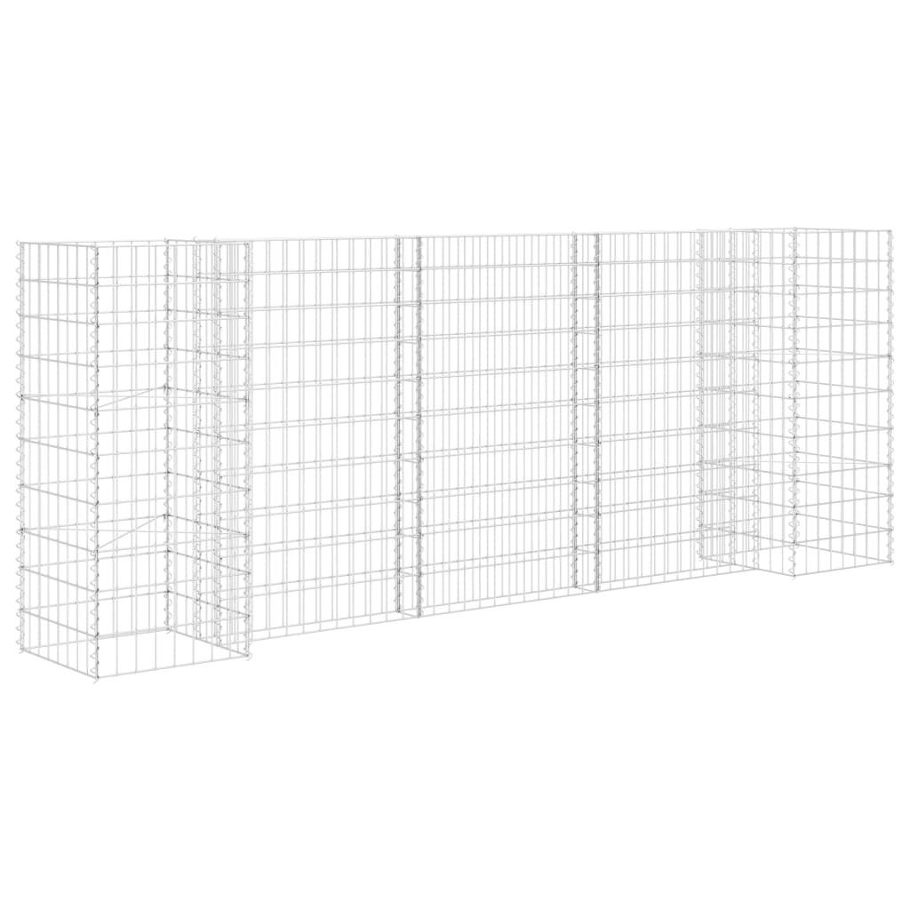 H-förmiger Gabionen-Pflanzkorb Stahldraht 260x40x40 cm