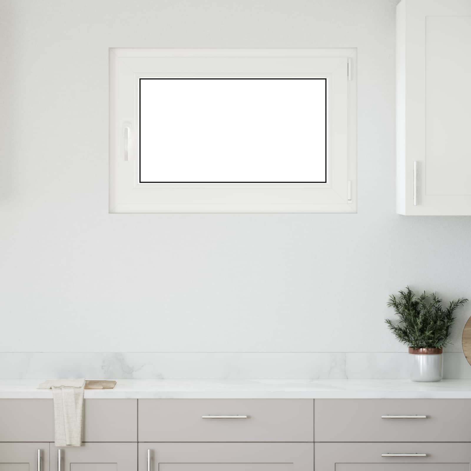Kellerfenster RISOR 50 x 50 cm PVC und Glas Weiß