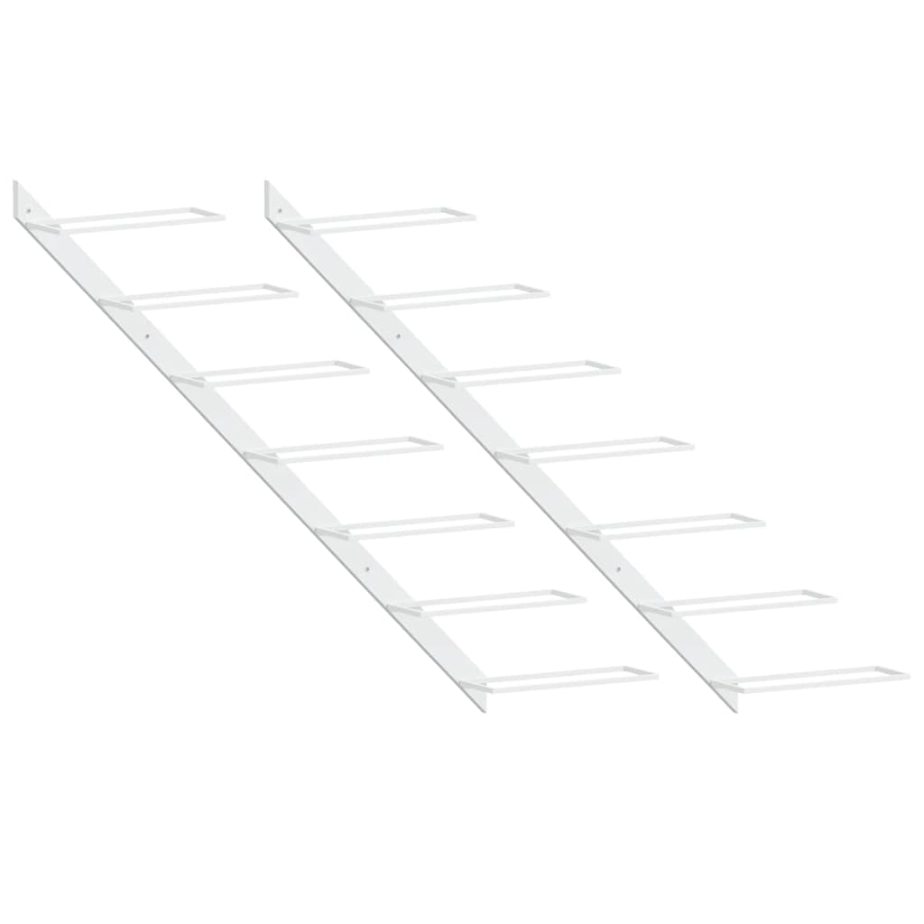 Wand-Weinregal für 7 Flaschen Schwarz Metall