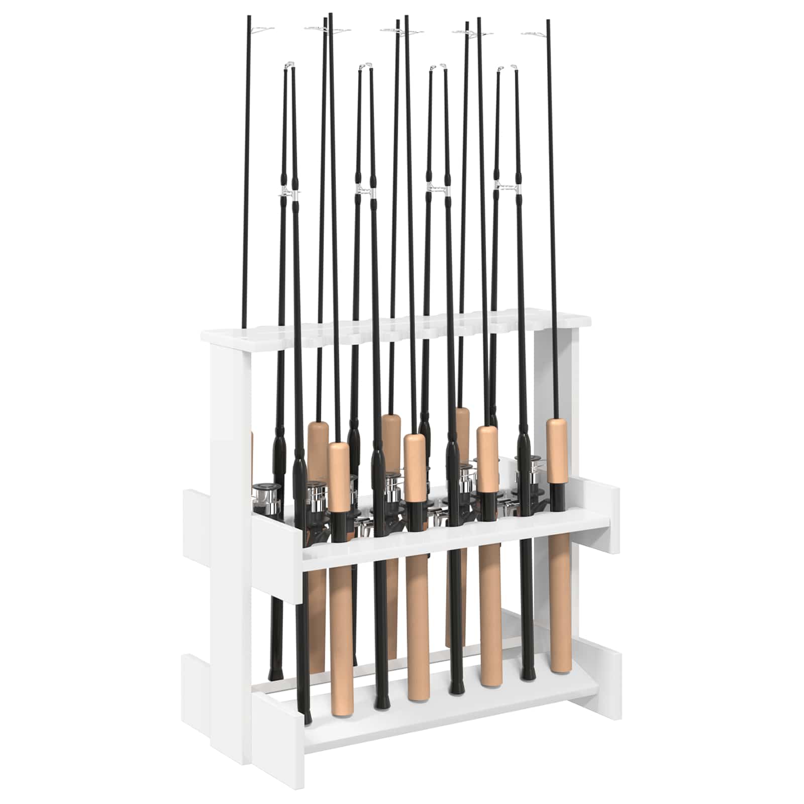 Billardqueue-Ständer Holzwerkstoff 60 x 35 x 60 cm Weiß
