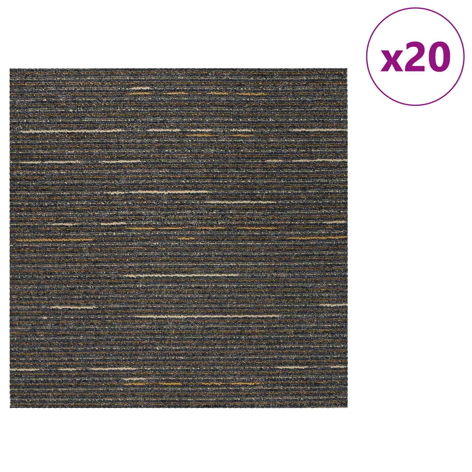 Teppichfliese Hellgrau mit Streifen 50 x 50 cm 4 pcs