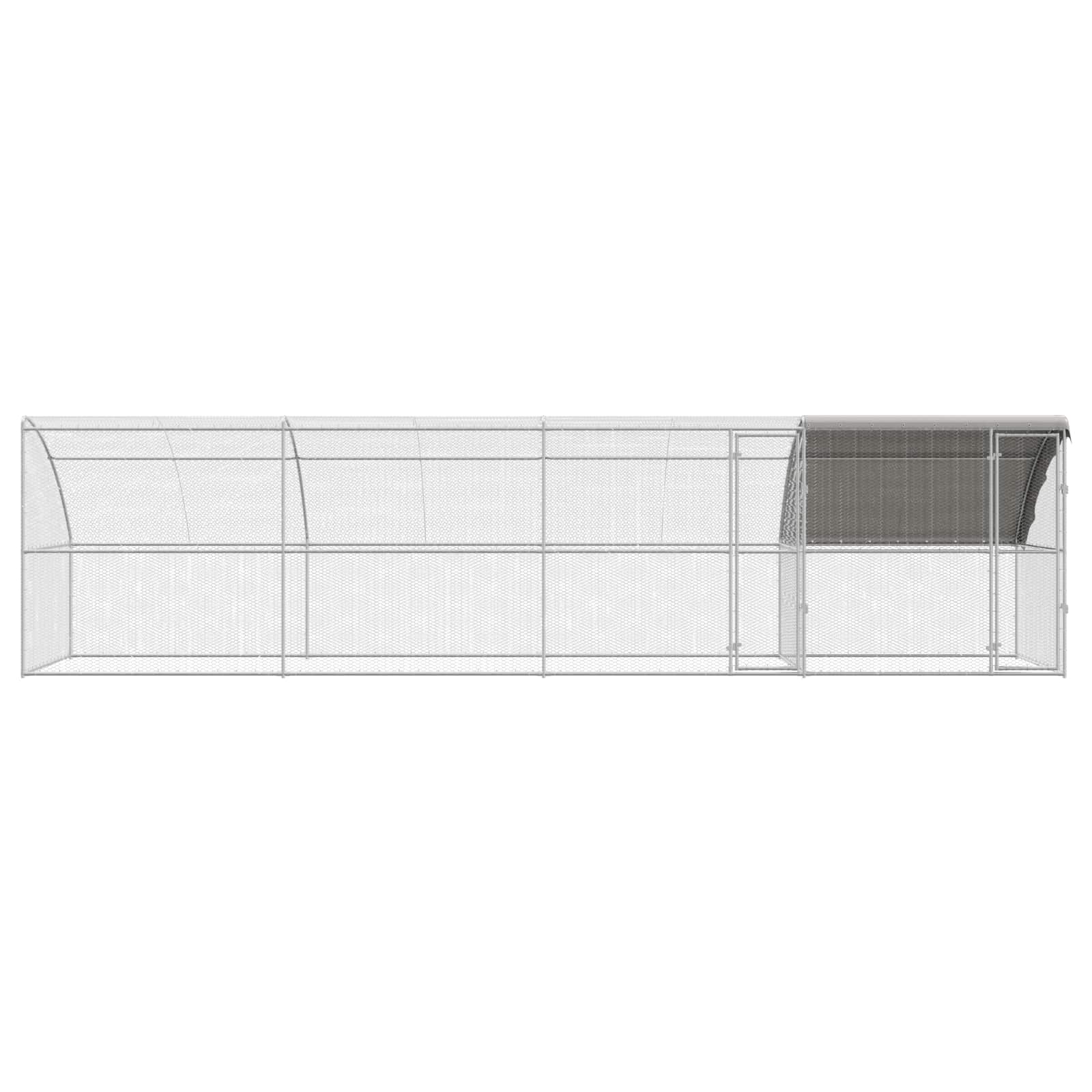 Hühnerkäfig 2 pcs Silber 400 x 200 x 200 cm Stahl und PE