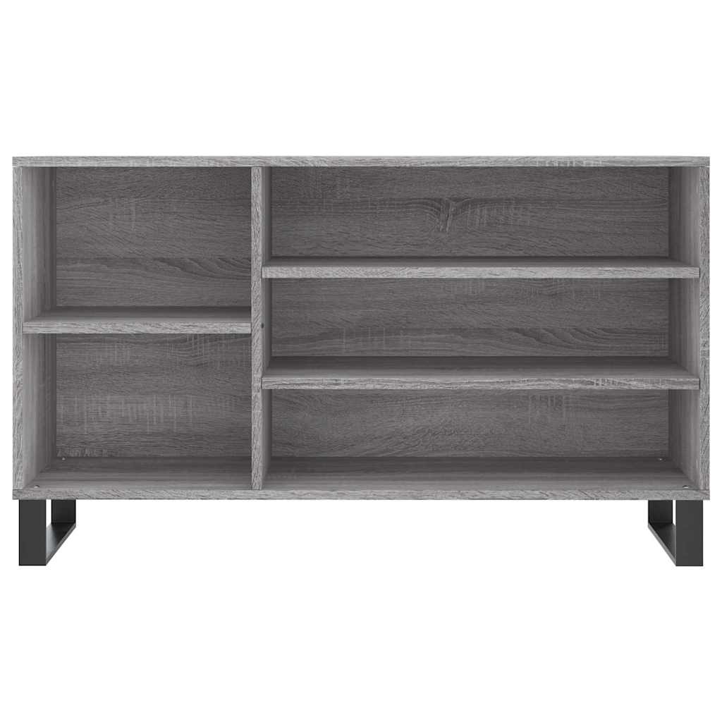 Schuhregal Betongrau 102x36x60 cm Holzwerkstoff