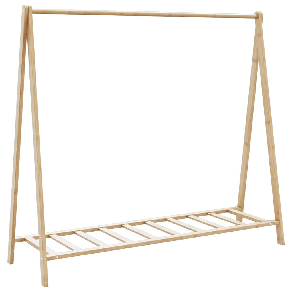 Kleiderständer mit Ablagen und Rollen 106x34x106,5 cm Bambus