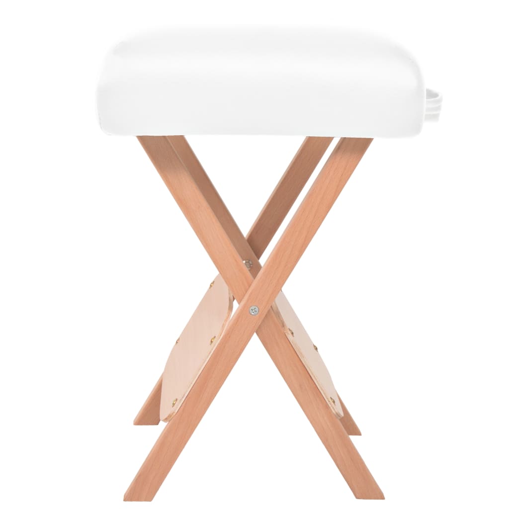 Massageliege 2-Zonen mit Hocker Klappbar 10 cm Sitz Schwarz