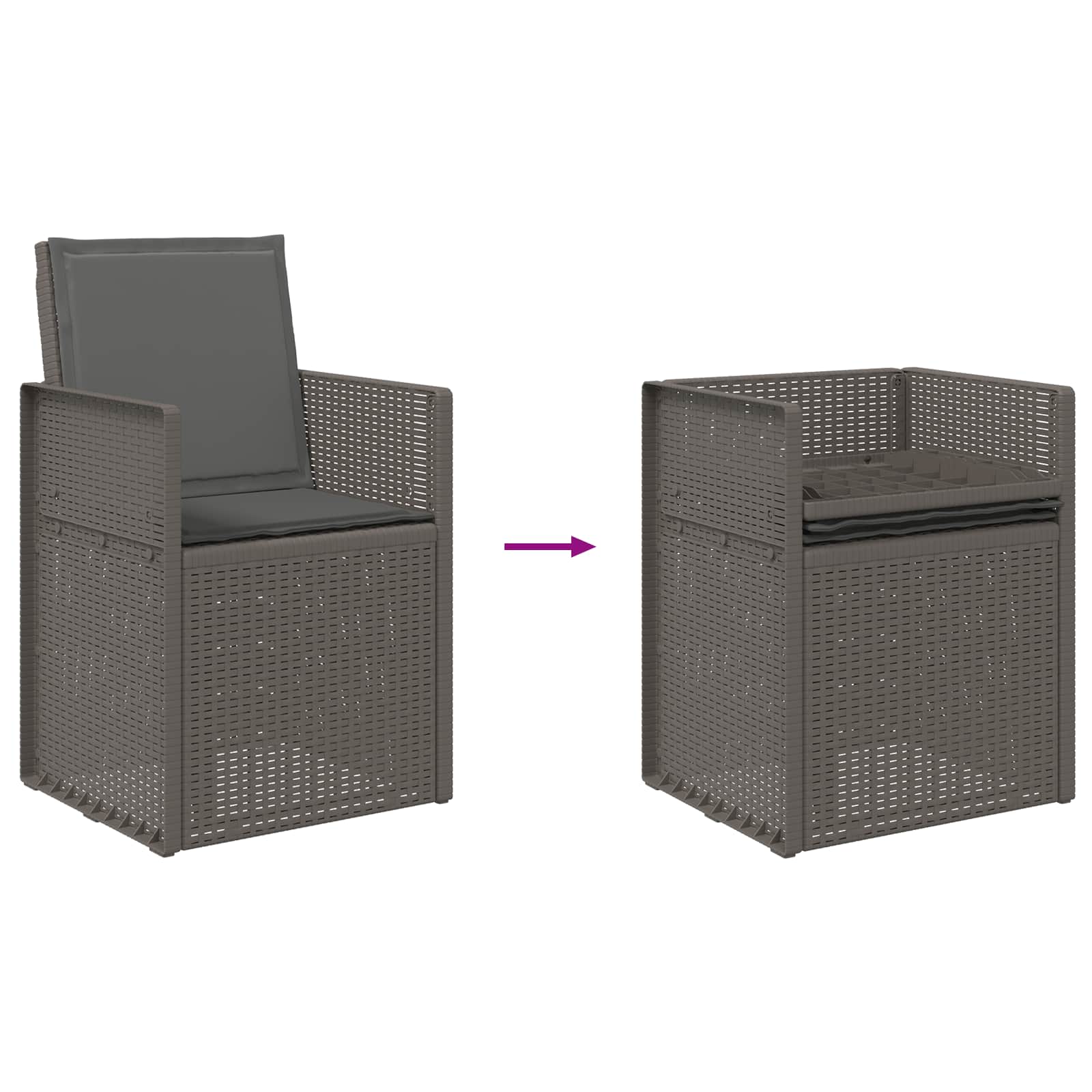 Garten Esszimmerstühle 2 pcs Weiß und Hellgrau PP