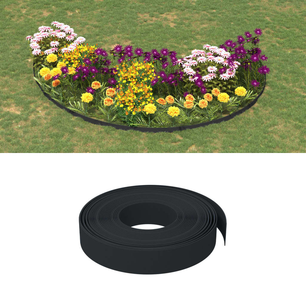 Gartenumrandung 25 m 10 cm PE Grau