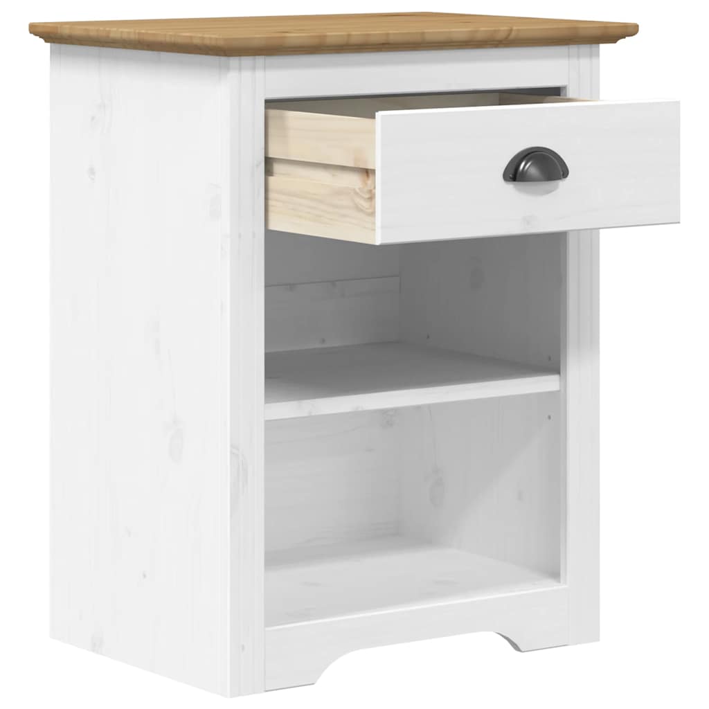 Nachttisch BODO Weiß 53x38,5x67 cm Massivholz Kiefer