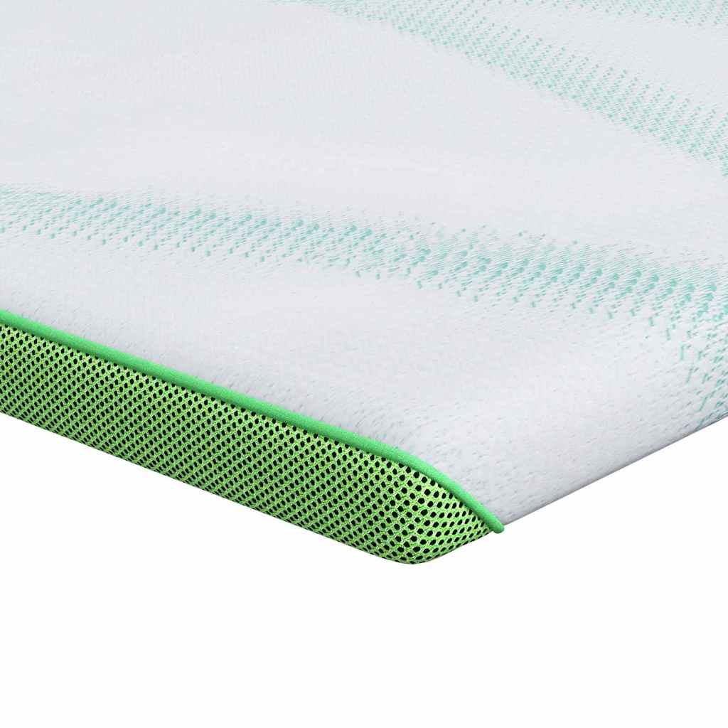 Matratzenauflage Weiß und Grün 80 x 200 cm Jacquard Stoff