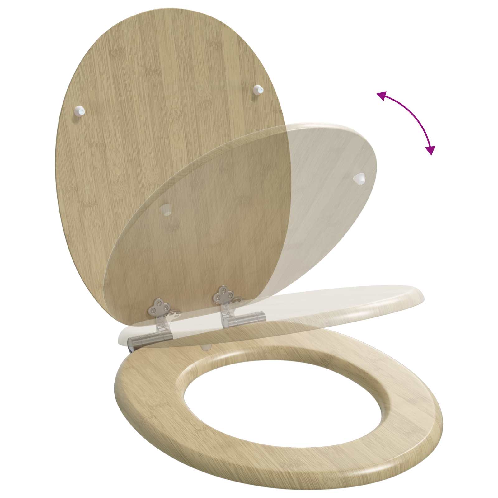 Toilettensitz MDF Deckel Schlichtes Design Weiß