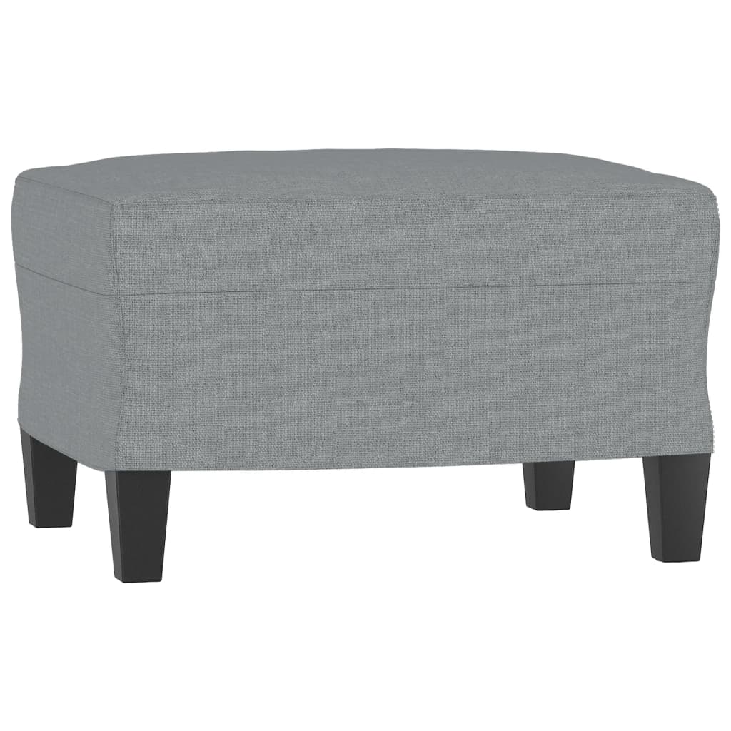 3-Sitzer-Sofa mit Hocker Creme 180 cm Stoff