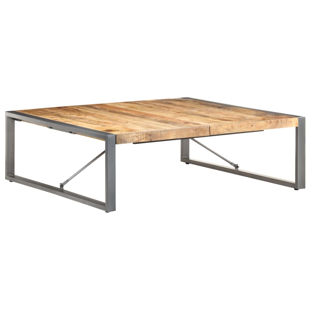Couchtisch 140x140x40 cm Raues Mangoholz