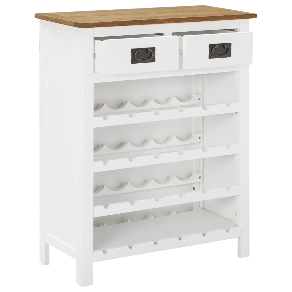 Weinschrank 72x32x90 cm Massivholz Eiche