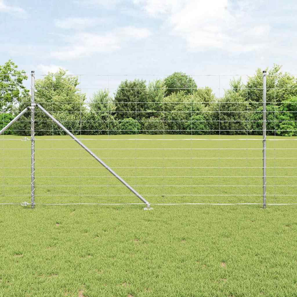 Ground Fix Geschweißter Drahtzaun 25 x 0,8 m Silber Netz