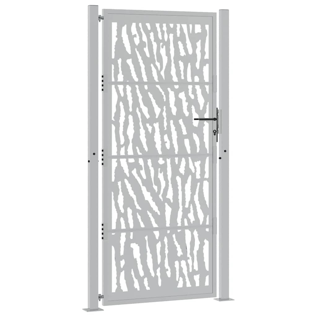 Gartentor Schwarz 100x100 cm Stahl Lichtdesign