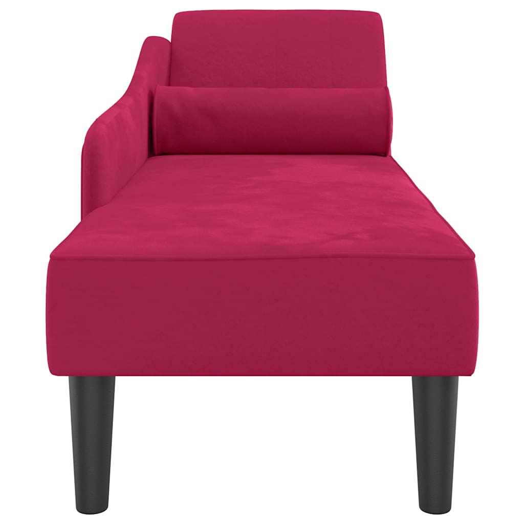 Chaiselongue mit Kissen Rosa Samt