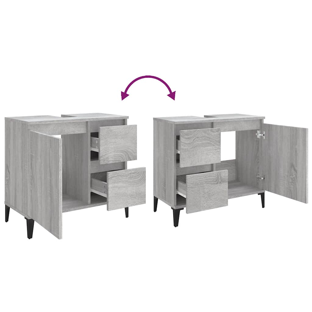 Badschrank Weiß 65x33x60 cm Holzwerkstoff