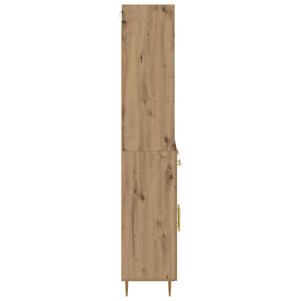 Highboard Hochglanz-Weiß 69,5x34x180 cm Holzwerkstoff