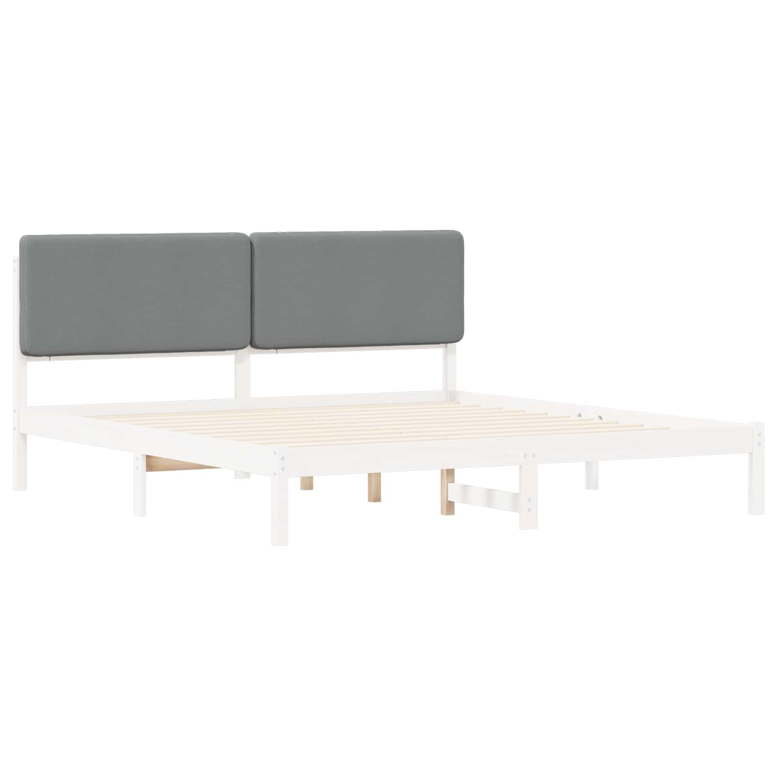 Bettgestell mit gepolstertem Kopfteil Hellgrau 200 x 200 cm