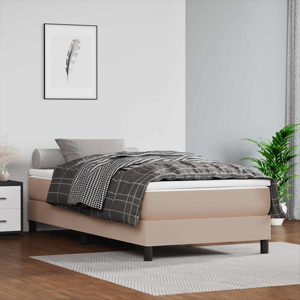 Taschenfederkernmatratze Mittel Schwarz 80x200x20 cm Kunstleder