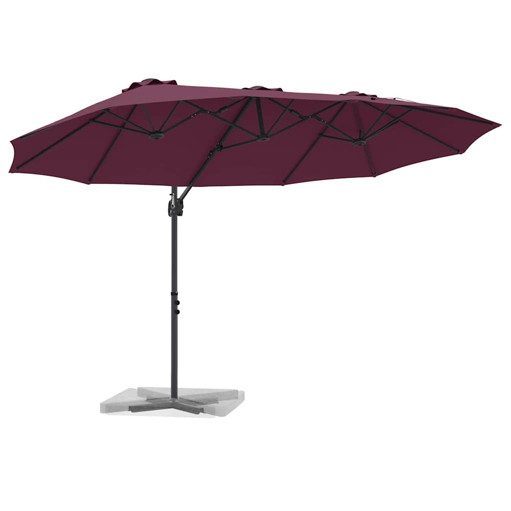 Sonnenschirm Sand 372 x 198 x 243 cm Polyester und Aluminium