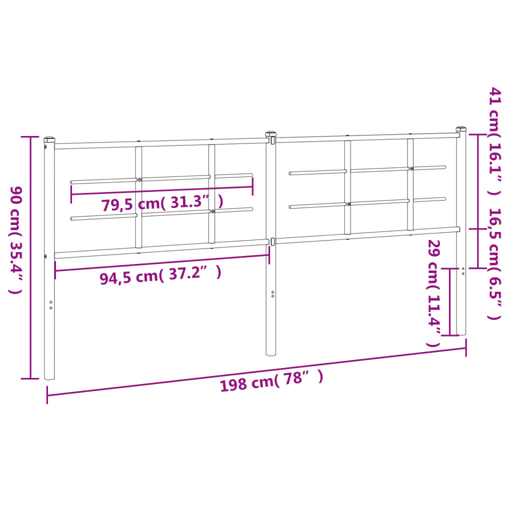 Ersatz-Kopfteil Metall Weiß 100 cm
