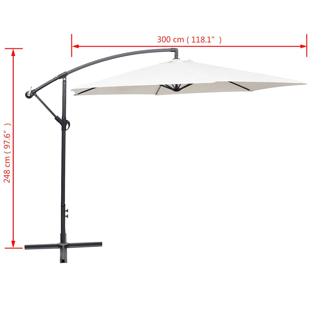 Ampelschirm mit Aluminium-Mast 300 cm Anthrazit
