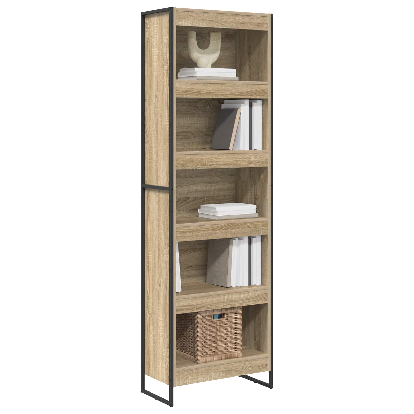 Bücherregal 2 pcs Schwarz Eichen-Optik 60 x 30 x 189,5 cm