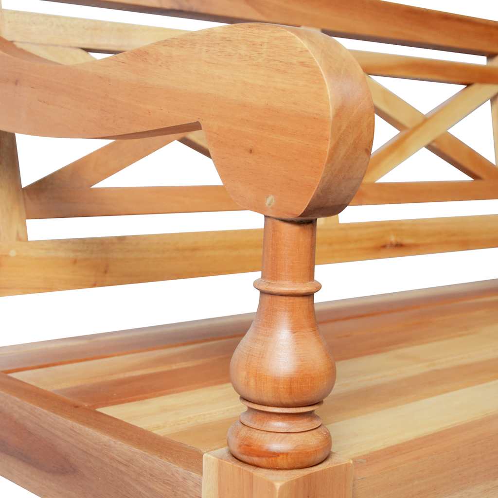 Batavia-Sitzbank 98 cm Mahagoni Massivholz Weiß