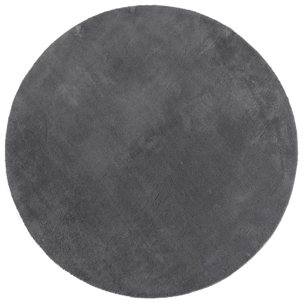 Teppich HUARTE Kurzflor Weich und Waschbar Anthrazit 60x110 cm