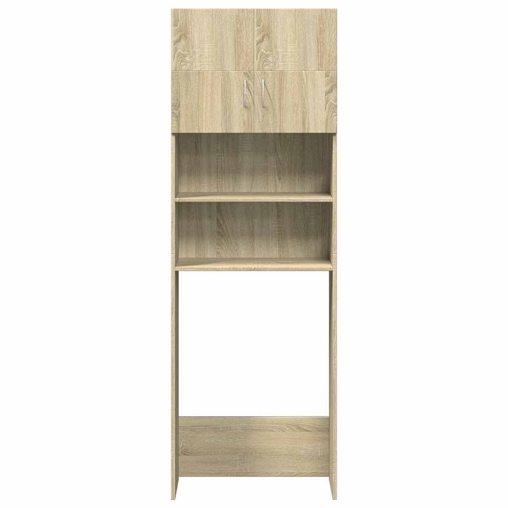 Waschmaschinenschrank Weiß 64x25,5x190 cm Holzwerkstoff