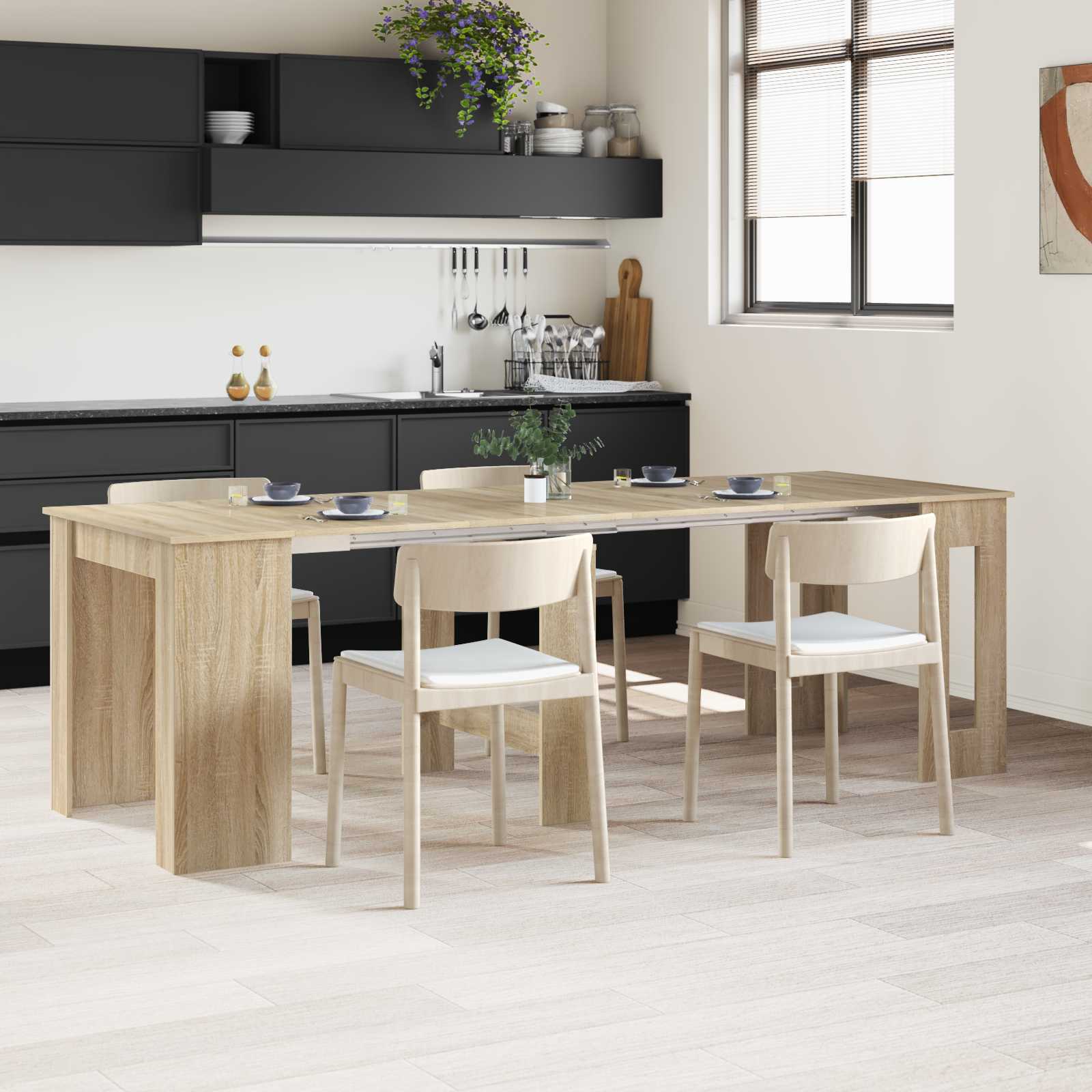 Esstisch 180 x 85 x 75 cm Holzwerkstoff Schwarze Eiche