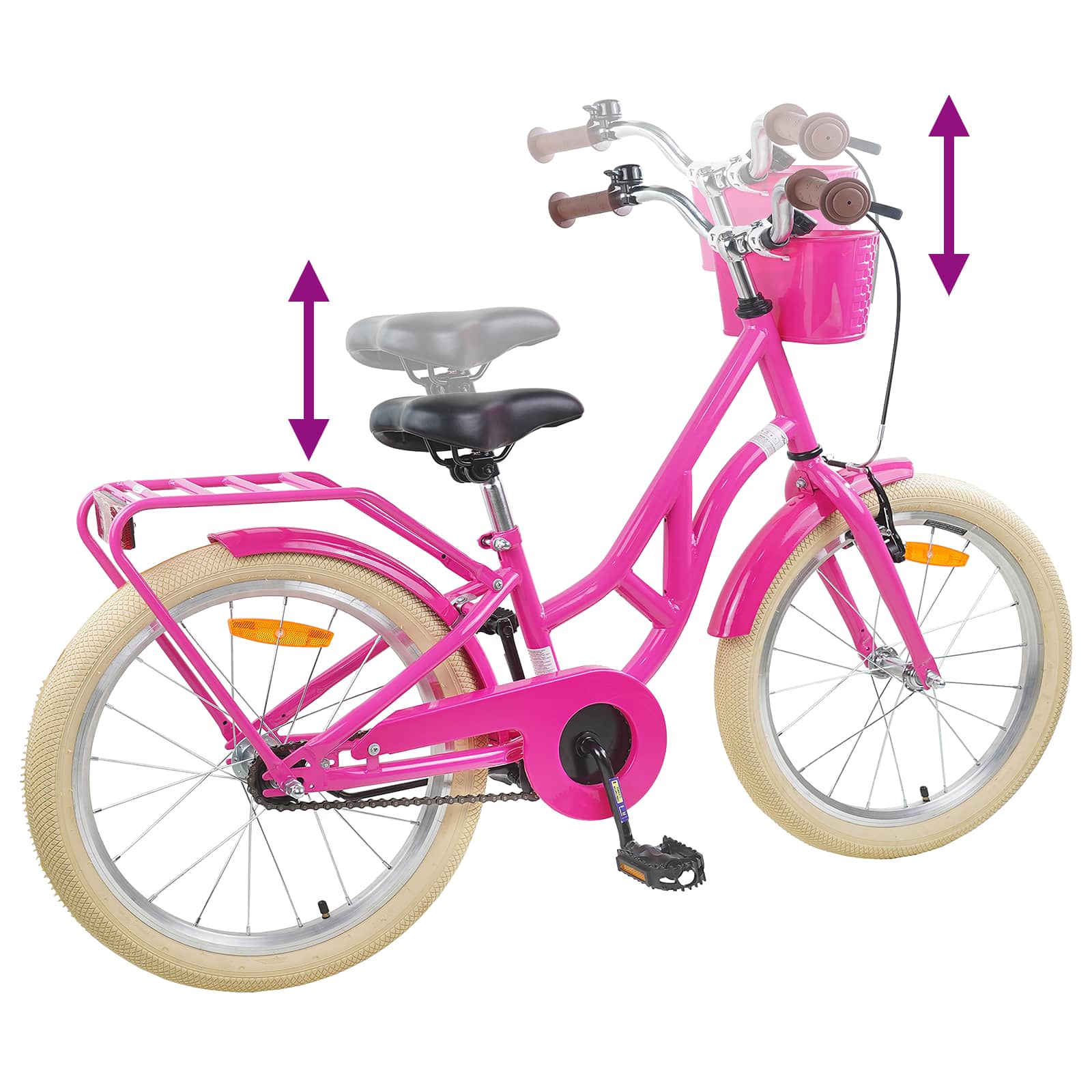 Kinderfahrrad 20 Zoll für 6-11 Jahre alt Schwarz