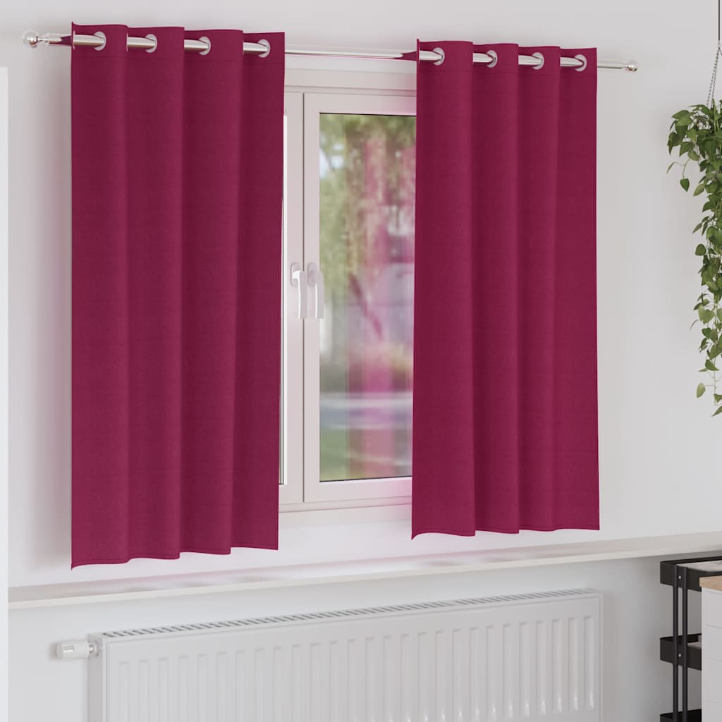 Verdunkelungs-Vorhänge mit Ringen 2 pcs Beige 140 x 140 cm