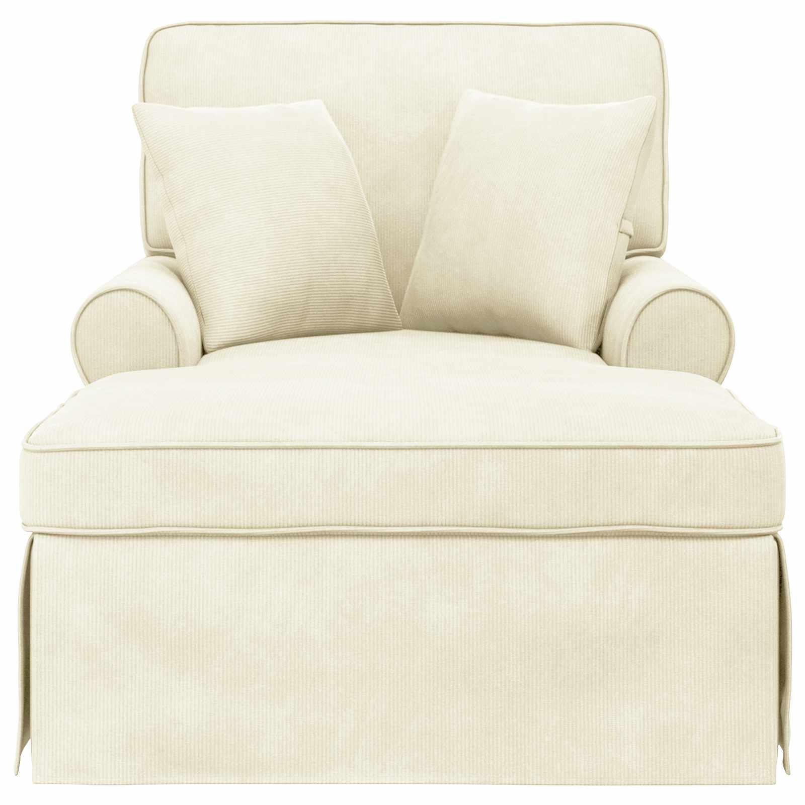 Chaise Lounge mit Rock mit Kissen 3 pcs Hellgrau Cordstoff