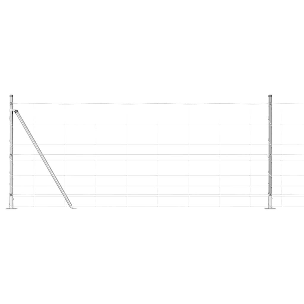 Ground Fix Geschweißter Drahtzaun 25 x 0,8 m Silber Netz